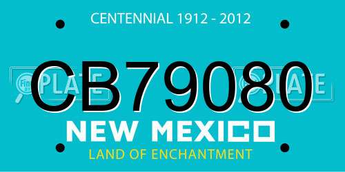 CB79080 New Mexico License Plate