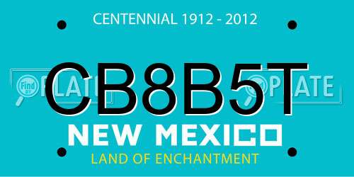 CB8B5T New Mexico License Plate