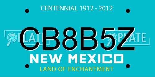 CB8B5Z New Mexico License Plate