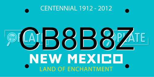 CB8B8Z New Mexico License Plate