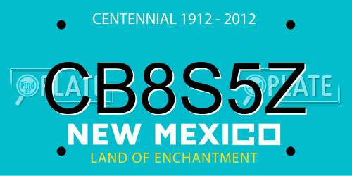 CB8S5Z New Mexico License Plate