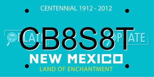 CB8S8T New Mexico License Plate