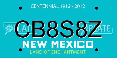 CB8S8Z New Mexico License Plate