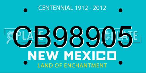 CB98905 New Mexico License Plate