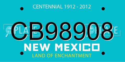 CB98908 New Mexico License Plate