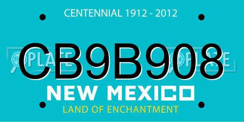 CB9B908 New Mexico License Plate