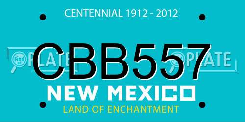 CBB557 New Mexico License Plate