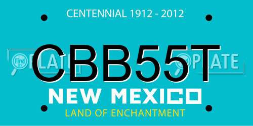 CBB55T New Mexico License Plate
