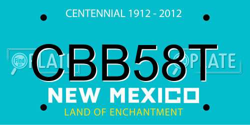 CBB58T New Mexico License Plate