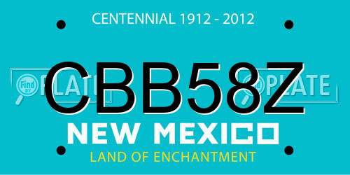 CBB58Z New Mexico License Plate