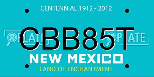 CBB85T New Mexico License Plate