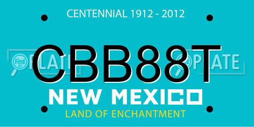 CBB88T New Mexico License Plate