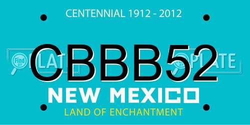 CBBB52 New Mexico License Plate
