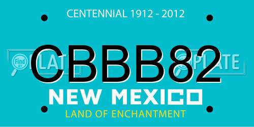 CBBB82 New Mexico License Plate