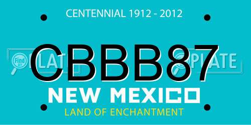 CBBB87 New Mexico License Plate