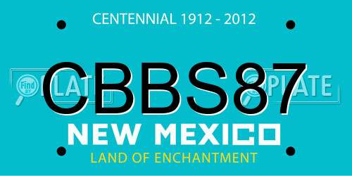 CBBS87 New Mexico License Plate