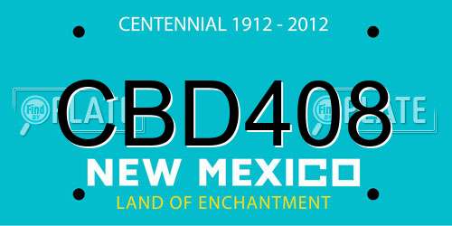 CBD408 New Mexico License Plate