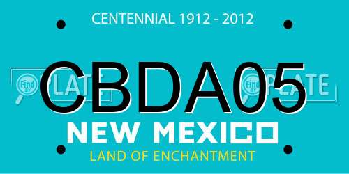 CBDA05 New Mexico License Plate