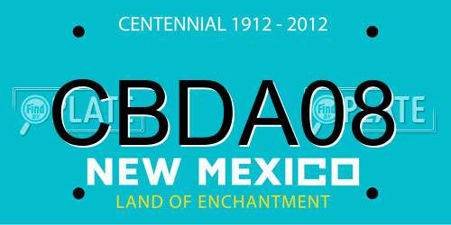 CBDA08 New Mexico License Plate
