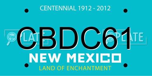 CBDC61 New Mexico License Plate