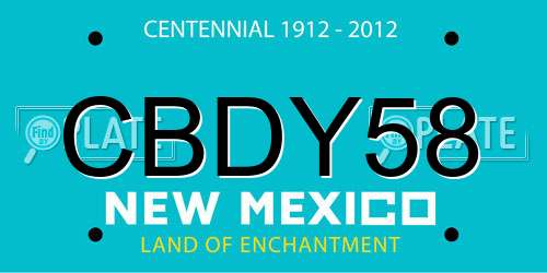 CBDY58 New Mexico License Plate