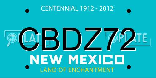 CBDZ72 New Mexico License Plate