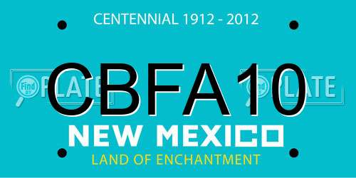 CBFA10 New Mexico License Plate