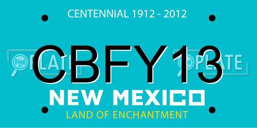 CBFY13 New Mexico License Plate