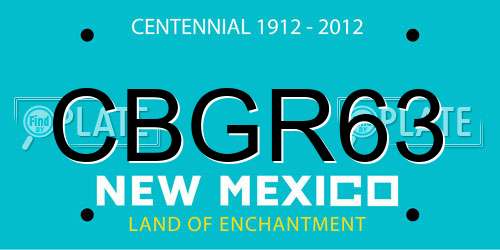 CBGR63 New Mexico License Plate