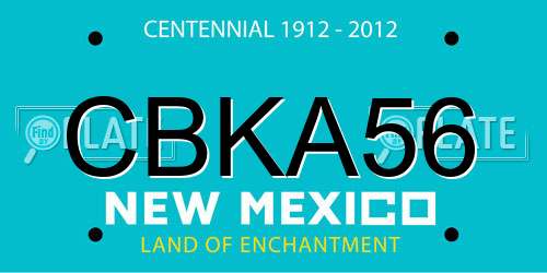 CBKA56 New Mexico License Plate