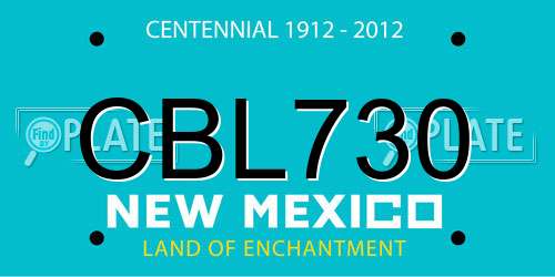CBL730 New Mexico License Plate