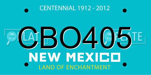 CBO405 New Mexico License Plate