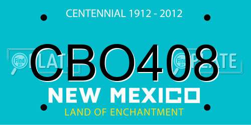 CBO408 New Mexico License Plate