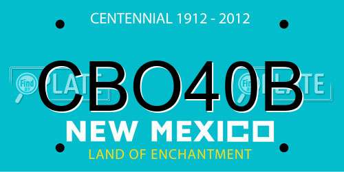 CBO40B New Mexico License Plate