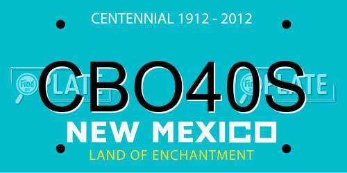 CBO40S New Mexico License Plate