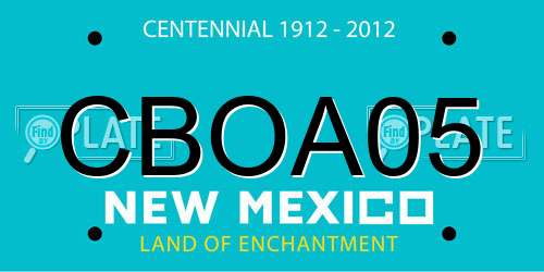 CBOA05 New Mexico License Plate