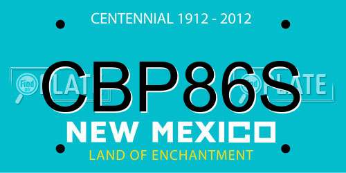 CBP86S New Mexico License Plate
