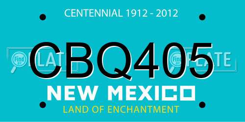 CBQ405 New Mexico License Plate