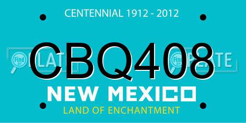 CBQ408 New Mexico License Plate