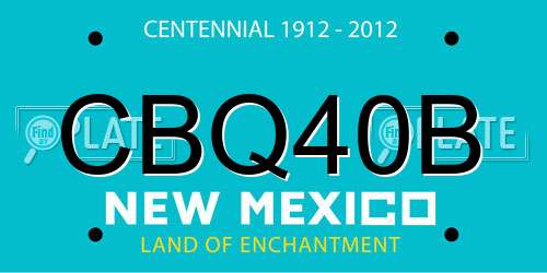 CBQ40B New Mexico License Plate