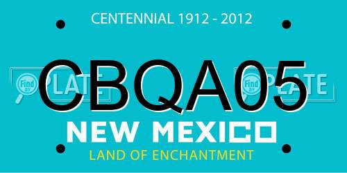CBQA05 New Mexico License Plate