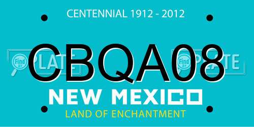 CBQA08 New Mexico License Plate