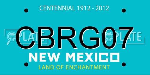 CBRG07 New Mexico License Plate