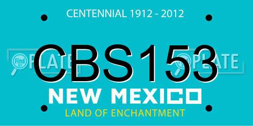 CBS153 New Mexico License Plate