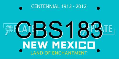 CBS183 New Mexico License Plate