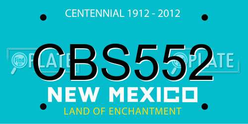 CBS552 New Mexico License Plate