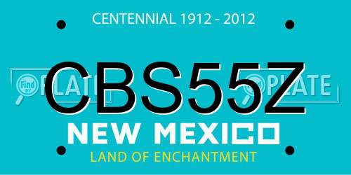 CBS55Z New Mexico License Plate