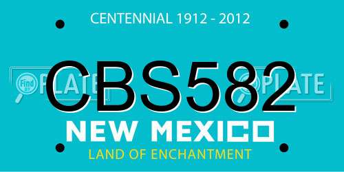 CBS582 New Mexico License Plate