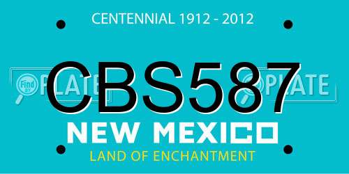 CBS587 New Mexico License Plate