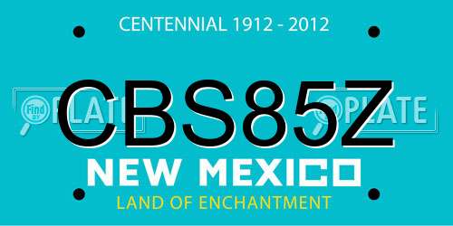CBS85Z New Mexico License Plate